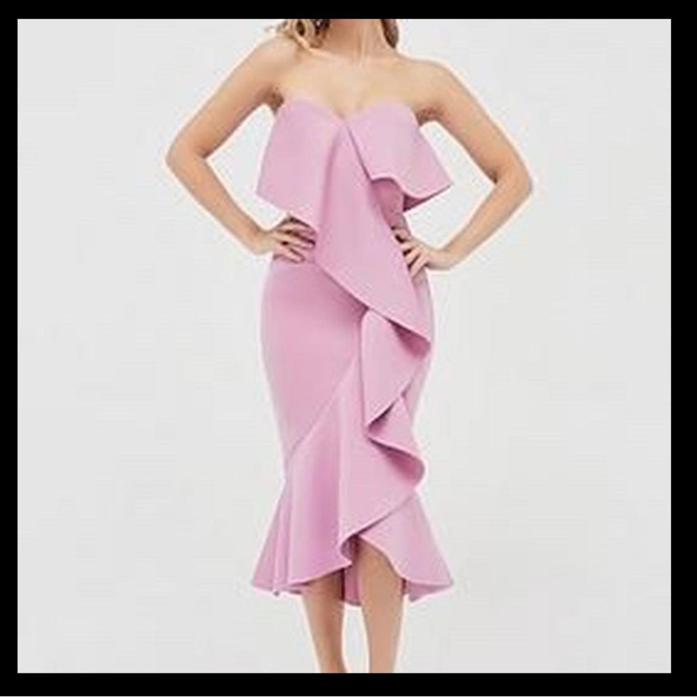 Gorgeous Lavish Alice banded scuba midi dress in purple